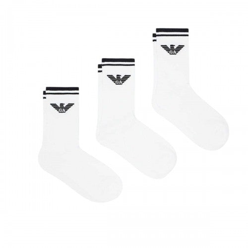 Front - Emporio Armani EA7 Mens Eagle Logo Crew Socks (Pack of 3)