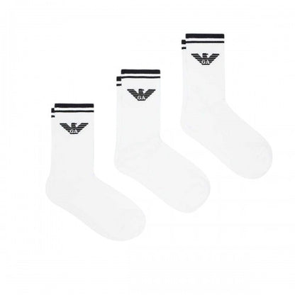 Front - Emporio Armani EA7 Mens Eagle Logo Crew Socks (Pack of 3)