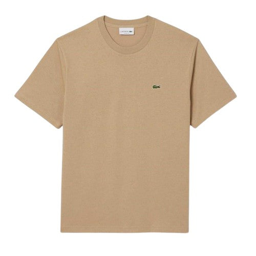 Front - Lacoste Mens Embroidered Logo Premium Cotton T-Shirt