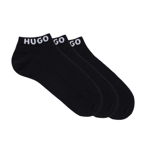 Front - Hugo Unisex Adult Logo Ankle Socks (Pack of 3)