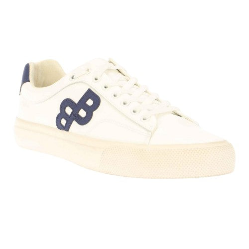Front - Boss Mens Aiden Leather Tennis Flat Trainers