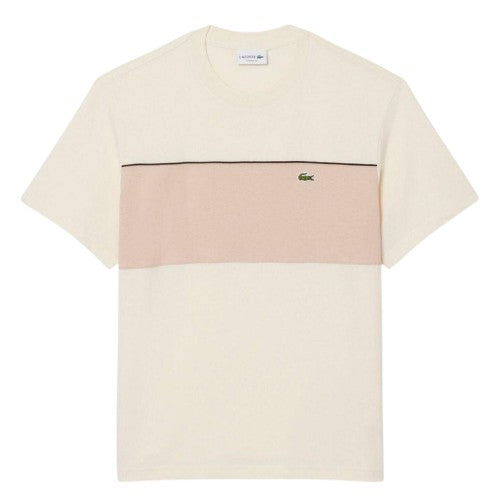 Front - Lacoste Mens Colour Block Cotton Regular T-Shirt