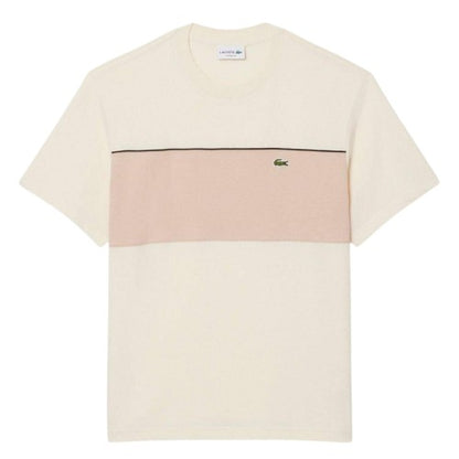 Front - Lacoste Mens Colour Block Cotton Regular T-Shirt