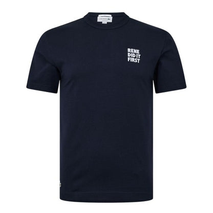 Front - Lacoste Mens Rene Did It First Back Print Cotton Regular T-Shirt