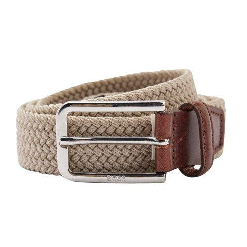 Front - Boss Mens Clorio Woven Leather Belt