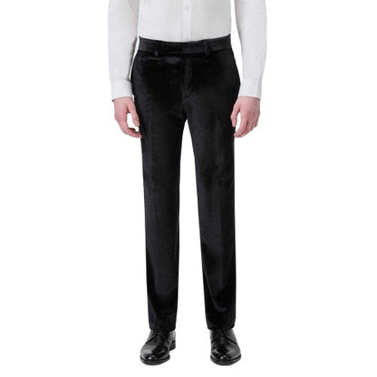 Front - Twisted Tailor Mens Velvet Flat Fronted Tuxedo Trousers