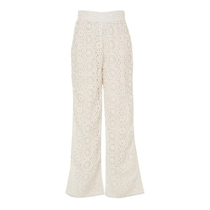 Front - AmyLynn Womens/Ladies Crochet Wide Leg Palazzo Trousers