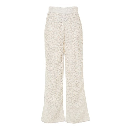 Front - AmyLynn Womens/Ladies Crochet Wide Leg Palazzo Trousers