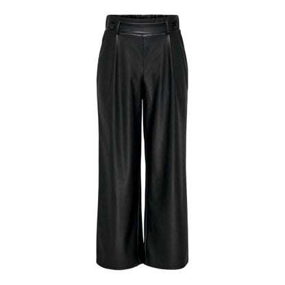 Front - Only Womens/Ladies Faux Leather Wide Leg Palazzo Trousers