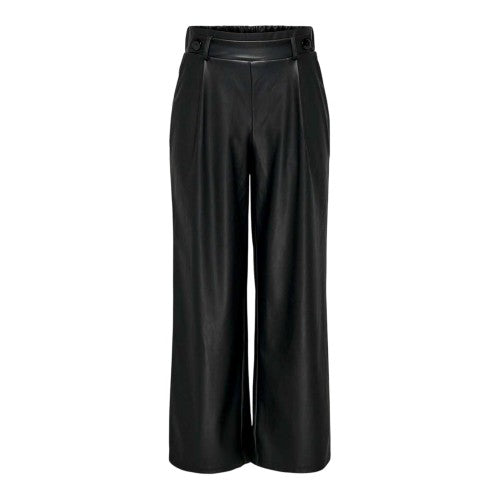 Front - Only Womens/Ladies Faux Leather Wide Leg Palazzo Trousers