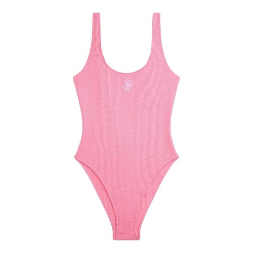 Front - Tommy Hilfiger Womens/Ladies Textured Crinkle One Piece Swimsuit