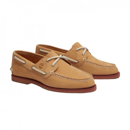 Front - Timberland Mens Nubuck Boat Shoes