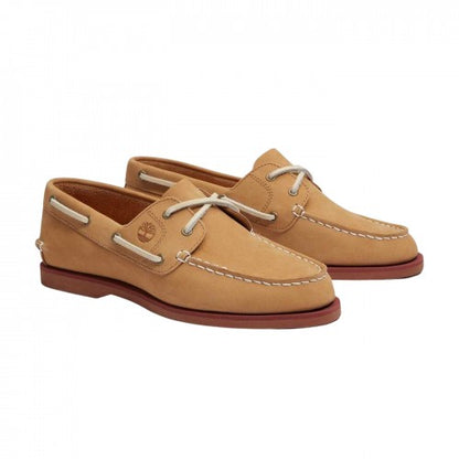 Front - Timberland Mens Nubuck Boat Shoes