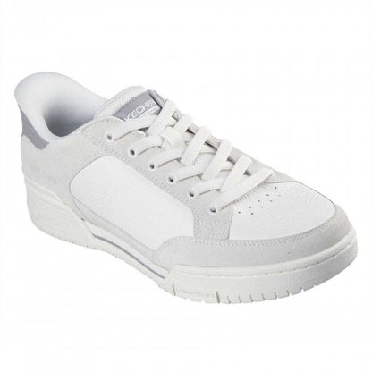 Front - Skechers Mens Leather Flat Trainers