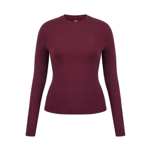 Front - Slazenger Womens/Ladies Slim Long-Sleeved T-Shirt