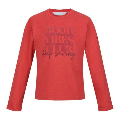 Front - Regatta Childrens/Kids Great Outdoors Lettering Long-Sleeved T-Shirt