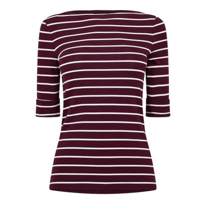 Front - Ralph Lauren Womens/Ladies Judy Boat Neck 3/4 Sleeve T-Shirt
