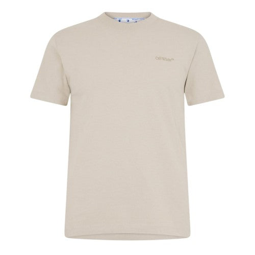 Front - Off White Mens Cotton Regular T-Shirt