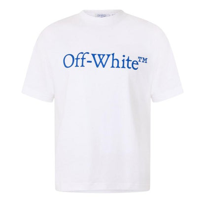 Front - Off White Unisex Adult Striped Cotton Regular T-Shirt