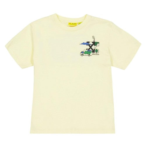 Front - Off White Childrens/Kids Graffiti Cotton Regular T-Shirt