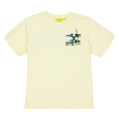 Front - Off White Childrens/Kids Graffiti Cotton Regular T-Shirt