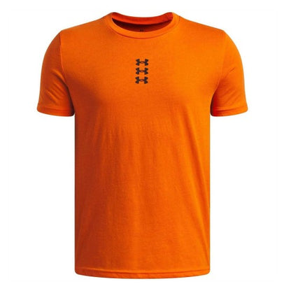 Front - Under Armour Childrens/Kids Performance Triple Logo Basketball T-Shirt