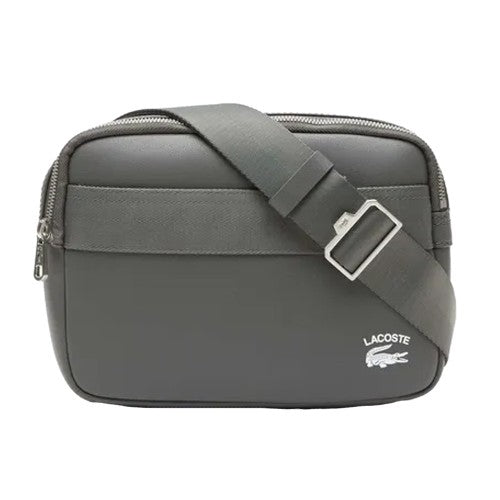 Front - Lacoste Pactice Contrast Detail Cowhide Leather Reporter Bag