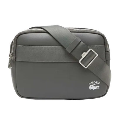 Front - Lacoste Pactice Contrast Detail Cowhide Leather Reporter Bag