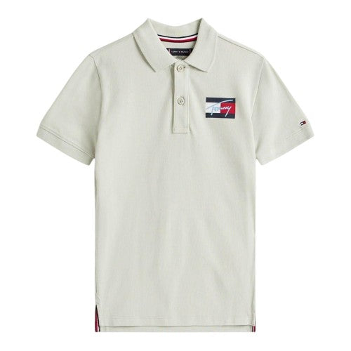 Front - Tommy Hilfiger Childrens/Kids Script Flag Regular Polo Shirt