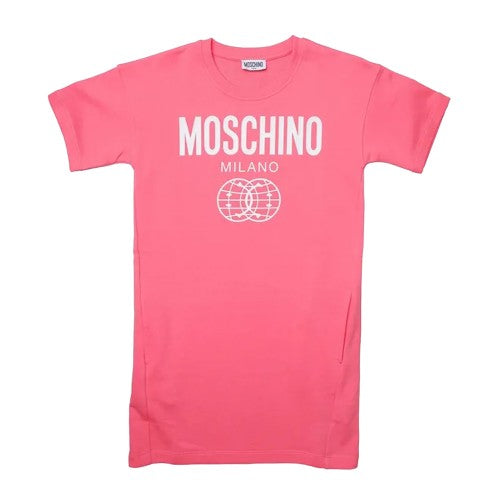 Front - Moschino Girls Milano T-Shirt Dress