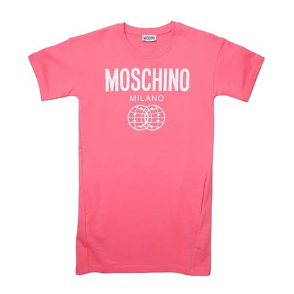 Front - Moschino Girls Milano T-Shirt Dress