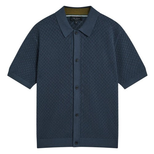 Front - Ted Baker Mens Crochet Short-Sleeved Shirt