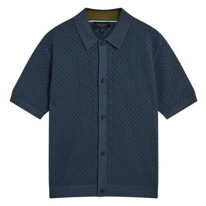 Front - Ted Baker Mens Crochet Short-Sleeved Shirt