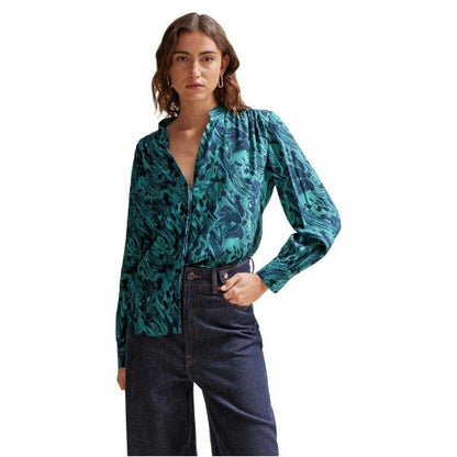 Front - Boss Womens/Ladies Banora18 Silk Regular Long-Sleeved Blouse