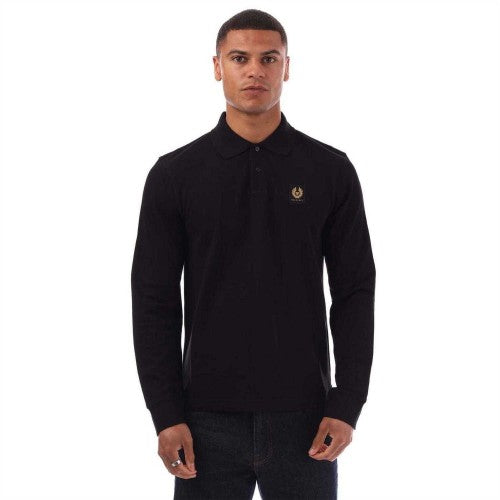 Front - Belstaff Mens Long-Sleeved Polo Shirt