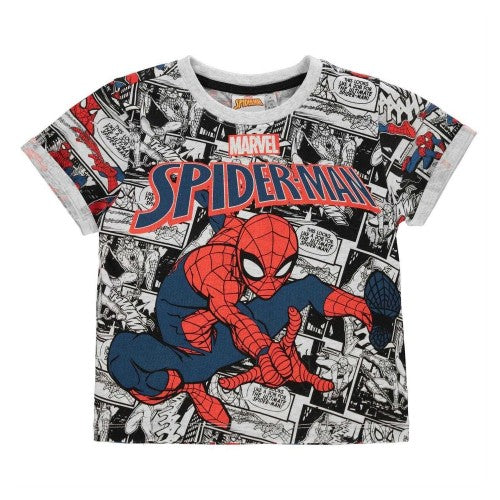 Front - Spider-Man Childrens/Kids Comic Cotton T-Shirt