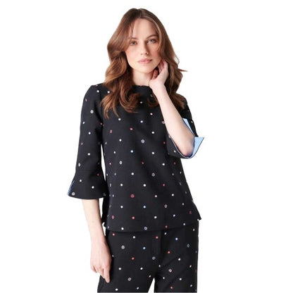 Front - Biba Womens/Ladies Polka Dot Cuffed Blouse