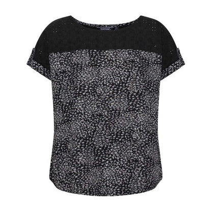 Front - Regatta Womens/Ladies Jaida Abstract Rolled Short Sleeves Shell Blouse