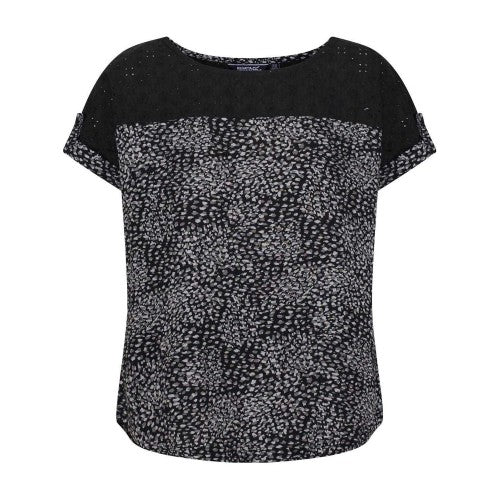 Front - Regatta Womens/Ladies Jaida Abstract Rolled Short Sleeves Shell Blouse