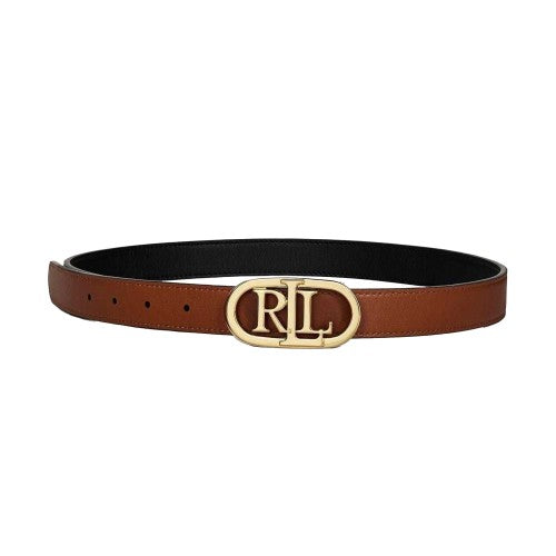 Front - Ralph Lauren Womens/Ladies Logo Leather Reversible Belt