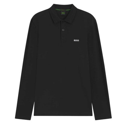 Front - Boss Mens Plisy Long-Sleeved Polo Shirt