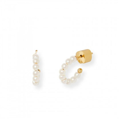 Front - Kate Spade Pearl Hoop Earrings