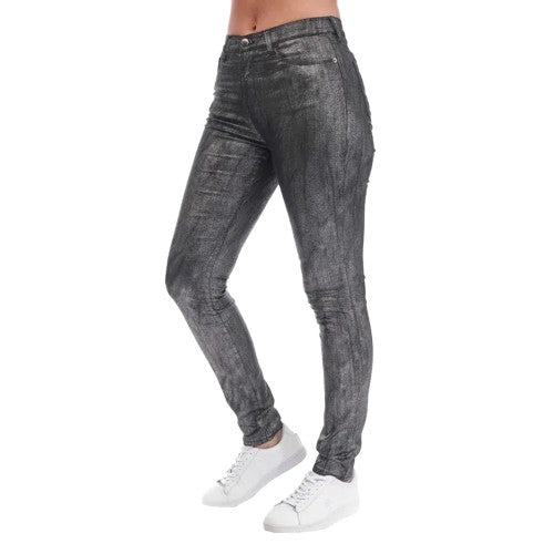 Front - Emporio Armani Womens/Ladies J20 Leather Patch Skinny Jeans