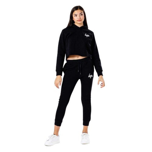 Front - Hype Womens/Ladies Script Cropped Hoodie And Joggers Set