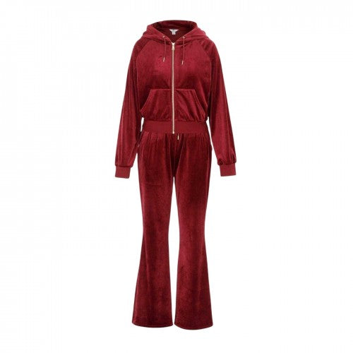 Front - Miso Womens/Ladies Velour Raglan Long-Sleeved Tracksuit Set