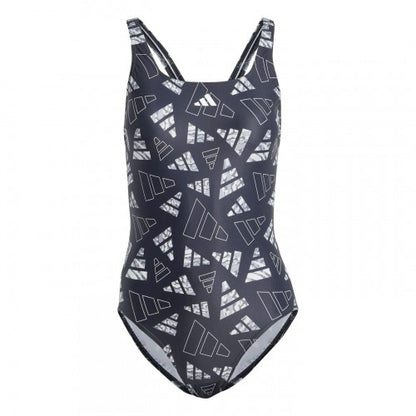 Front - Adidas Womens/Ladies Bar Logo One Piece Swimsuit