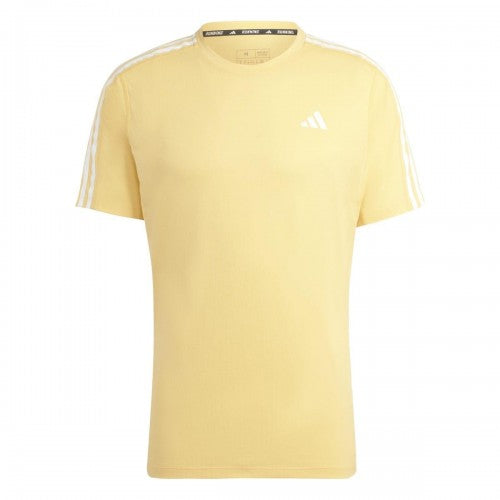 Front - Adidas Mens Own The Run Stripe T-Shirt