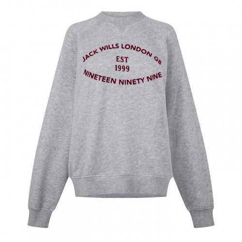 Front - Jack Wills Womens/Ladies Lettering Crew Neck Relaxed Fit Sweatshirt