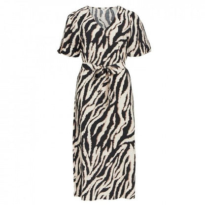 Front - Object Womens/Ladies Jacira V Neck Puff Sleeve Midi Dress