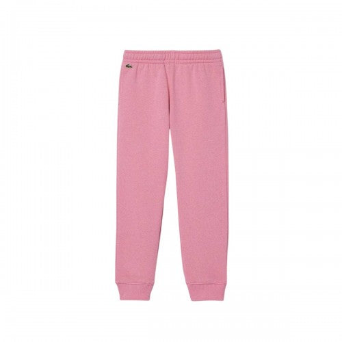 Front - Lacoste Girls Organic Cotton Embroidered Logo Joggers